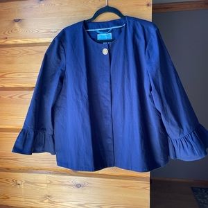 Draper James Navy Blue Peplum Sleeve Short Coat -XXL